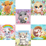 6 Pack Small Diamond Painting Kits for Kids Beginners, 5D Gem Art by Number for Children Ages 6-8-12,Cute Animal Elephant Fun DI