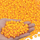 GMMA Orange Pony Beads for Bracelet 1000 Pcs 6X9 Fall Plastic Halloween Beads for Jewelry Making Thanksgiving Autumn Hair Braidi