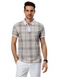 Toplot Men'S Regular Fit Polo Shirt (Polo-5125-Chex-M) Beige,Beige,,B0CB68MDJM
