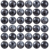 100Pcs Natural Stone Beads 6mm Black Labradorite Round Gemstone Loose Beads with Elastic Bracelet String for Bracelets Necklace