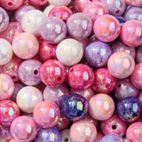 ANCADN 16mm Acrylic Beads 100pcs Ab Pink&Purple Bead Chunk Bubblegum Beads for Pens for Necklace Jewelry Bracelets DIY Crafts Ma