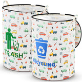 Jingmore 2 Pcs 30 Gallon Collapsible Pop up Trash Can Portable Camping Garbage Can with Zippered Lid Rv Reusable Camping Trash B
