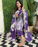 Anni Designer Women'S Rayon Blend Straight Printed Kurta With Pant & Dupatta (Exhuma Begani_M_Begani_Medium),Begani,M,,,