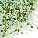 Magibeads 6/0 Green Glass Seed Beads 100g 4mm Tiny Round Beads Delica Japanese Seed Beads Mini Opaque Colored Craft Beads Bulk 1
