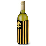 Black Gold Fleur De Lis Nation Wine Bottle Beverage Insulator Beverage Insulator Hugger