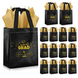Cholemy 24 Sets Graduation Gift Bags for Student 2024 Metallic Graduation Bag Tote Bag Medium Gift Bag Textured Gift Bag for 202