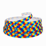 SIGRIDEE 3/8 Narrow Autism Awareness Ribbon 25 Yards, Thin Grosgrain Ribbon for Small Hair Bows, Detail Crafts & Awareness Pins,