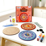 HOBBY INDIA Lippan Art and Craft Materials Kit for Adults and Beginners I Premarked MDF Board Mandala Art Painting DIY Kit for Room Wall Hanging Office and Home Decoration (Mandala)
