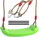 Swing seat Red for Kids and Adults with Length Control Hinge - 220lb Load - Ninja Slackline Ready - Triangle carabiners Included