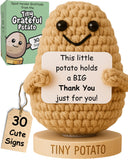 Thank You Gift - Positive Crochet Potato with 30 Cute Appreciation Signs - Funny Gratitude Gift for Women Men Coworker Doctor Nu