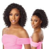Sensationnel Instant Weave Half Wig - 14 Synthetic Blendwig Adjustable Drawstring for Seamless Hair Blending (1B OFFBLACK)