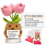Gossby Handmade Positive Tulip Flower Crochet - Little Reminder You are Enough - Inspirational Gift for Women - Positive Energy,