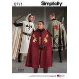 Simplicity 8771 Unisex Cape and Tabard Cosplay and Ren Faire Costume Sewing Pattern, 5 Pieces, One Size