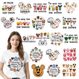 RiVolTa Mouse Iron on Transfers - 20 Sheets Cute Snacks DTF Ready to Press for T Shirts Funny Cartoon Heat Stickers Patches Viny