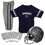 Franklin Sports Dallas Cowboys Kids Football Uniform Set - NFL Youth Football Costume for Boys & Girls - Set Includes Helmet, Je
