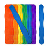 Mandala Crafts Rainbow Fan Handles for Wedding Programs - 8 Inch Wavy Wooden Sticks for Crafts, Bidding Auction Paddles - 300 Ju