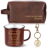 3 Pcs Thank You Gift for Men Employee Appreciation Gift Leather Toiletry Bag 12 oz Inspirational Mug Motivational Keychain May Y