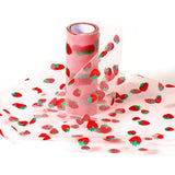 PEUTIER 6inx10 Yard (30 Feet) Strawberry Tulle Rolls, Pretty Strawberry Tulle Ribbon Decorative Strawberry Tulle Fabric for DIY