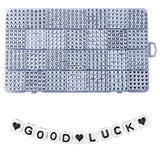 1400pcs Letter Beads, 6x6 mm Acrylic Alphabet Beads, Beads for Jewelry and Bracelet Making, in 28 Grid Box (White and Black)