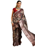 Libas Women'S Silk Blend Saree (16141_Taupe)