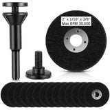 Lasnten 50 Pack 2 Inch Die Grinder Cut-Off Wheel and 3/8 in Arbor Hole 1/4in Stem Mounting Mandrel Holder Accessories for Air Gr