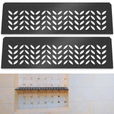 Teenyyou 2 Pcs Aluminum Shower Niche Rectangular Shelf Black 5/32/ 4 mm Thick, Petal Design, Matte Black Finish for 12 Prefabric