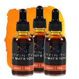 Artfinity Liquid Watercolor Paint 30 ml Bottle - 3 Pack, Orange - Vibrant Dye-Based Liquid Watercolor w/Glass Pipette, Fast-Dryi