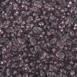 Czech SuperDuo TwoHole Seed Crystal Beads 5.5x2.5mm Amethyst 24 Gram