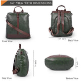 Adisa Faux Leather Backpack Bag For Women & Girls (Bp065-Grn),Green,,B0DZHR9MJX