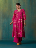 Gosriki Women'S Rayon Viscose Anarkali Printed Kurta With Palazzo (Anshika Rani-Gs_4Xl_Pink_Xxxx-Large),Pink,4,B0DZ2VGHTS