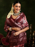 Libas Women'S Silk Blend Saree (16140_Maroon)