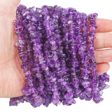 favoramulet 5-8mm Purple Amethyst Tumbled Stone Chip Beads for Jewelry Making, Irregular Shaped Healing Crystal Loose Bead Suppl