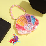 Ambitieux Shell Shaped Kids Bracelet Making Kit 200+ Colorful Beads, 10M Elastic Thread, Diy Jewelry Craft Set (Clay Beads)