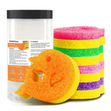 5 Pack Scrub Sponge, DualSided Temperature Kitchen Sponge for Dishes Household Cleaning SmilePowo NonScratch Dolphin Shape Mul