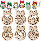 Christmas Wood Cutouts Ornaments for Adults Kids Painting Crafts, 24Pcs Unfinished 4inch Wooden Paintable Santa Claus Gingerbrea