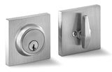 Berlin Modisch Single Cylinder Deadbolt Lock Slim Square for Front Door Modern Contemporary High Security Heavy Duty - Satin Nic