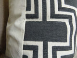 Plutus Brands Plutus Conduit Espresso Handmade Throw Pillow, 24 X 24, Black/White