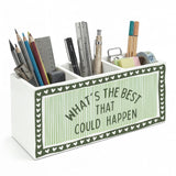 AEREYGBJYJ Inspirational Sage Green Striped Wooden Pencil Pen Holder for Desk Organizers and Accessories Home Office, What's the