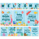 Decorably 15 Welcome Under the Sea Classroom Decorations, Inspirational, Matte-Laminated Posters - for School, Hallways, Bulleti