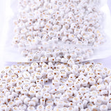 1000pcs White Mixed Round Acrylic Number Beads 4x7mm Gold Number 0-9 Beads for DIY Phone Case Glasses Decoration Bracelets Neckl