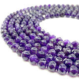 ABCGEMS African Darkest-Dark Amethyst Beads (an Upgraded Star-Cut Technique that Produce Maximum Light Refraction & Sparkle) Cha