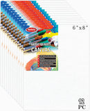 Variety Canvas 6 X 8 Inch Cotton Canvas Board For Painting, 7Oz Primed, Pack Of 12 Piece - White