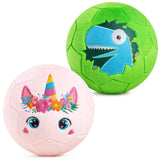 Indoor Soccer Balls for Toddlers 2 Pack - 7.8Soft Stuffed Plush Toys - Inflatable Play Ball with Pump for Baby Toddlers Kids
