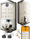Veise VE017 Fingerprint Smart Door Lock, App Control, 7-in-1 Keyless Entry, Auto Lock, Emergency Power Port, Electronic Touchscr
