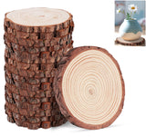 Timburst 17 Pack 5.1-5.5 inch Wood Slices, Unfinished Wood Slabs for Centerpiecess, Rustic Wooden Centerpieces for Tables Rustic