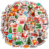 JULBEAR 200PCS Christmas Stickers, Non-Repeating Vinyl Holiday Party Stickers for Water Bottles, Cards, Scrapbooking Crafts Chri