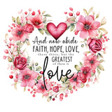 Fabric Panel 8x8 1 Corinthians 13:13 Love 100% Cotton Quilting Sewing Block R2003
