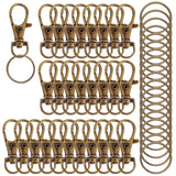 120PCS Premium Swivel Lanyard Snap Hook with Key Rings, Metal Keychain Hooks for Jewelry Making, Crafts (Bronze)