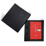 Brown Cloud Personalized Gift Set Of Red Soft Abstract Faux Leather Cover Notebook/Diary With Quote/Name And Customized Branded