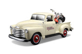 Maisto HarleyDavidson 2001 FLSTS Heritage Springer & 1950 Chevy 3100 Diecast Vehicle (1:24 Scale)